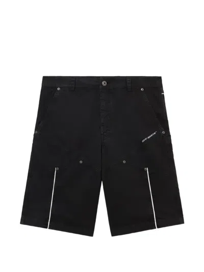 Off-white Logo-print Panelled Shorts In Animal Print