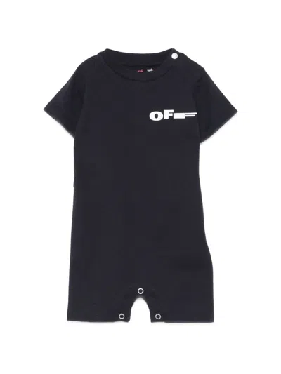 Off-white Babies' Logo-print Romper In Blue