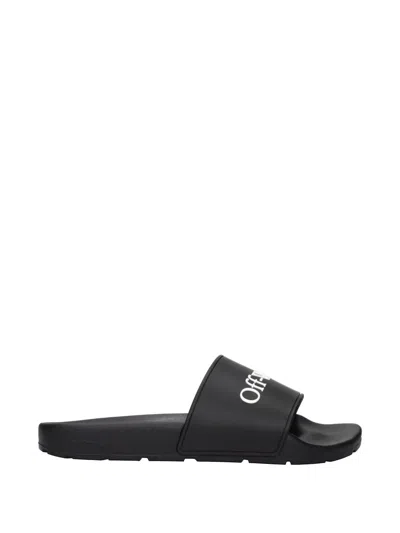 Off-white Logo-print Sandals In Black