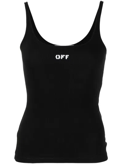 Off-white Off White Off Stamp Rib Tank Top Black White