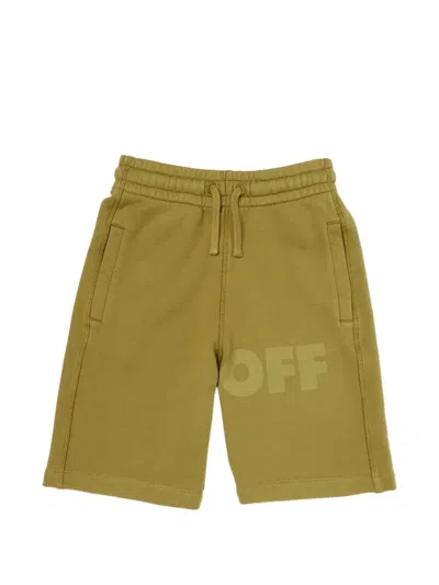 Off-white Kids' Logo-print Shorts In Green