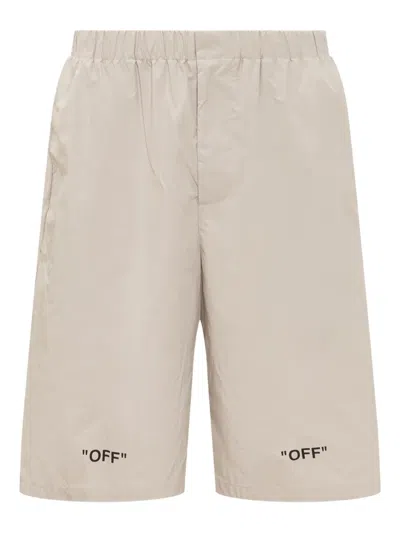 Off-white Logo-print Shorts In Neutral