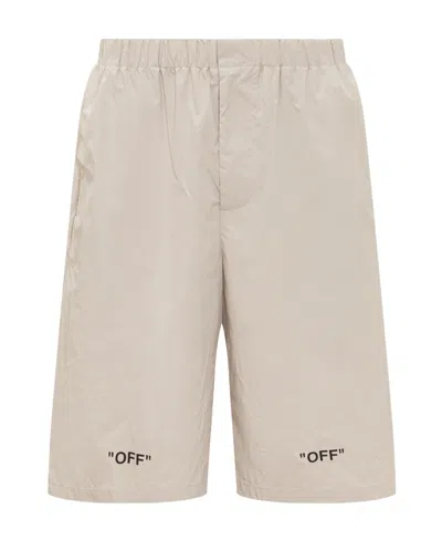 Off-white Logo-print Shorts In Nude