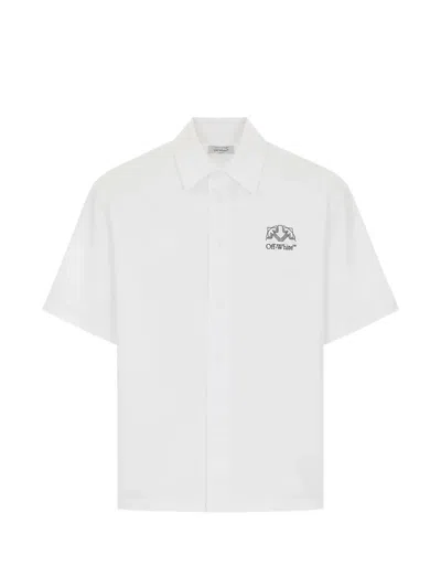 Off-white Logo-print Short-sleeve Shirt In White