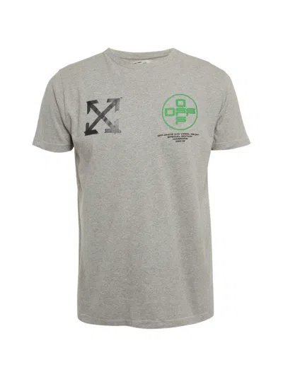 Pre-owned Off-white Logo-print Short-sleeve T-shirt In Gray