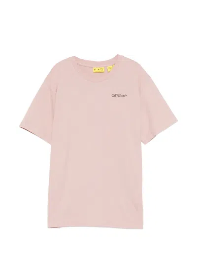 Off-white Kids' Logo-print Short-sleeve T-shirt In Pink