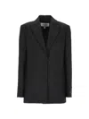 Off-white Logo-print Single-breasted Jacket In Black