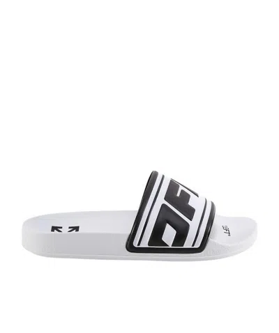 Off-white Logo-print Slides In White
