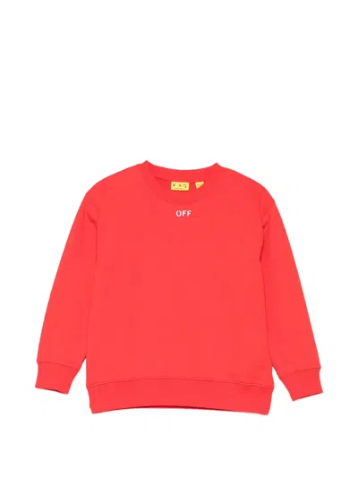 Off-white Kids' Logo-print Sweater In Red