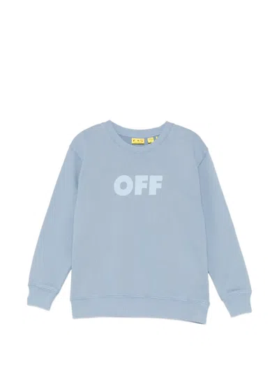 Off-white Kids' Logo-print Sweatshirt In Blue
