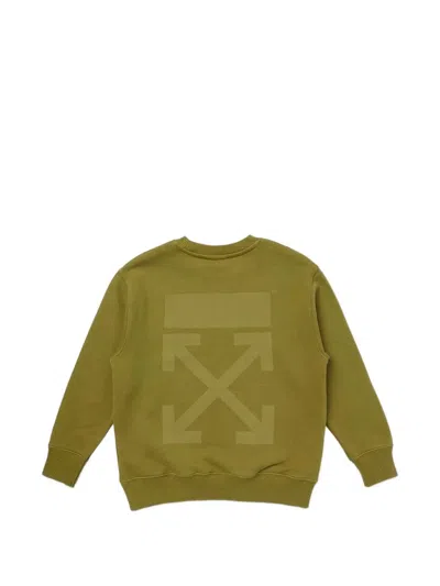 Off-white Kids' Logo-print Sweatshirt In Green