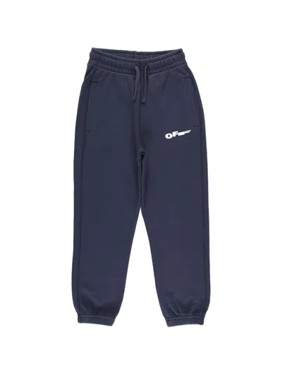 Off-white Kids' Logo-print Track Pants In Blue