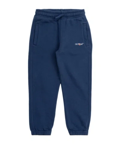 Off-white Logo-print Track Pants In Blue