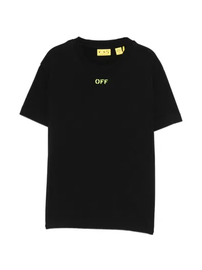 Off-white Kids' Logo-print T-shirt In Black