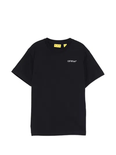 Off-white Kids' Logo-print T-shirt In Black
