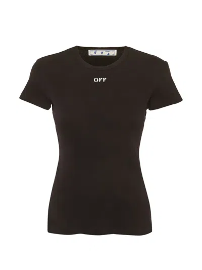 Pre-owned Off-white Logo-print T-shirt In Black