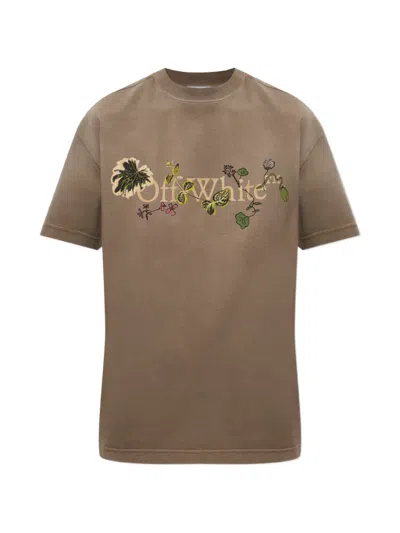 Off-white Logo-print T-shirt In Brown
