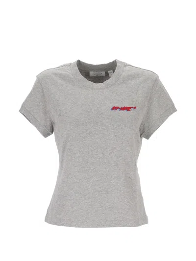 Off-white Logo-print T-shirt In Gray