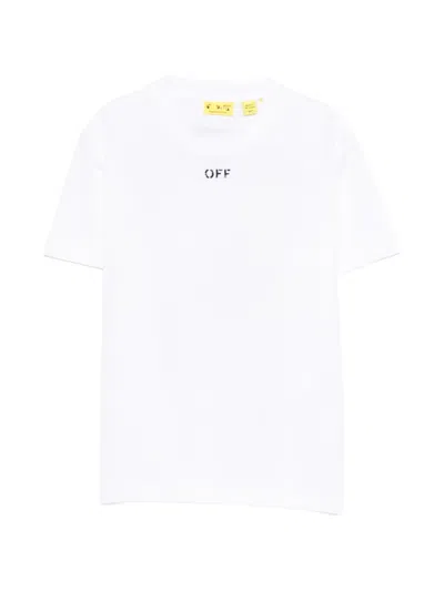 Off-white Kids' Logo-print T-shirt In White