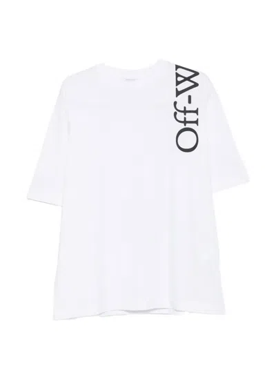 Off-white Vertical Bookish Skate Cotton Crewneck T-shirt In White