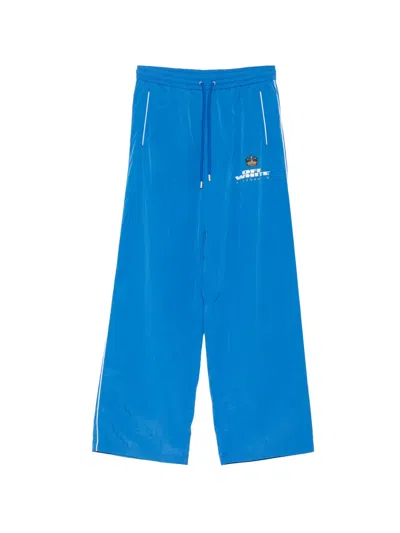 Off-white Logo-printed Track Pants In Blue