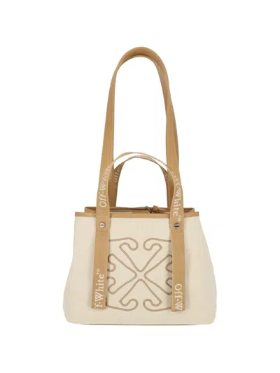 Off-white Logo-strap Tote Bag In Blue