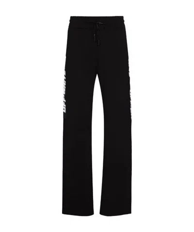 Off-white Logo-tape Straight-leg Track Pants In Animal Print