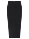 Off-white Logo-waistband Stretch Technical Skirt In Black