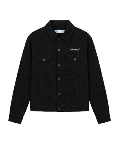 Off-white Long-sleeve Denim Jacket In Black