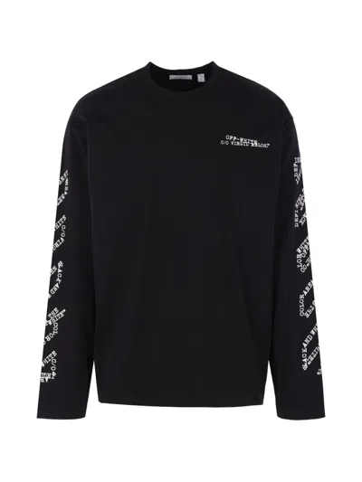 Off-white Long-sleeve Graphic T-shirt In Black