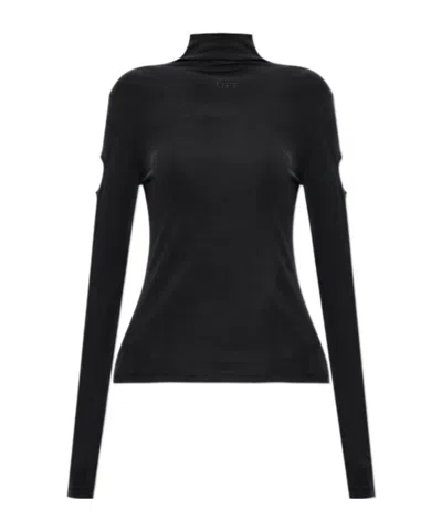 Off-white Long-sleeve High-neck T-shirt In Black