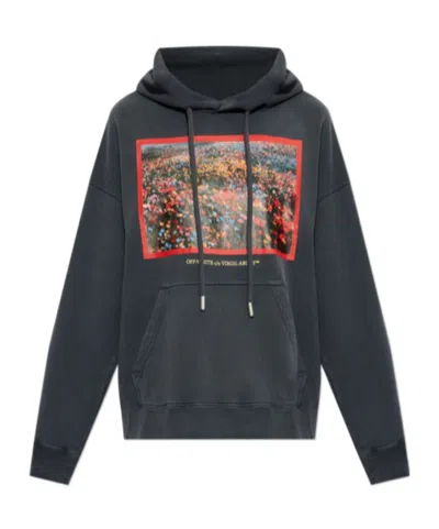 Off-white Long-sleeve Hooded Sweatshirt In Black