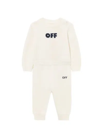 Off-white Babies' Long-sleeve Romper In White