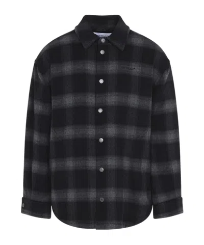 Off-white Long-sleeve Shirt Jacket In Black