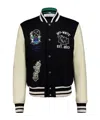 Off-white Embroidered Varsity Jacket In Black