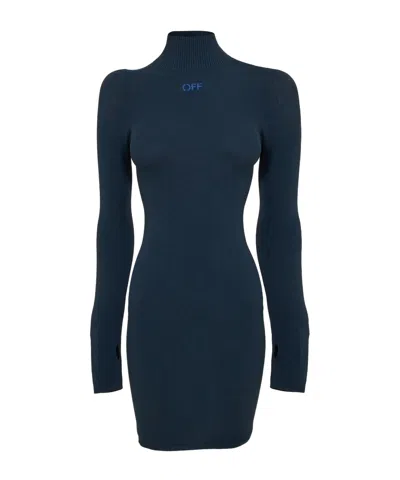 Off-white Long-sleeved Dress In Green