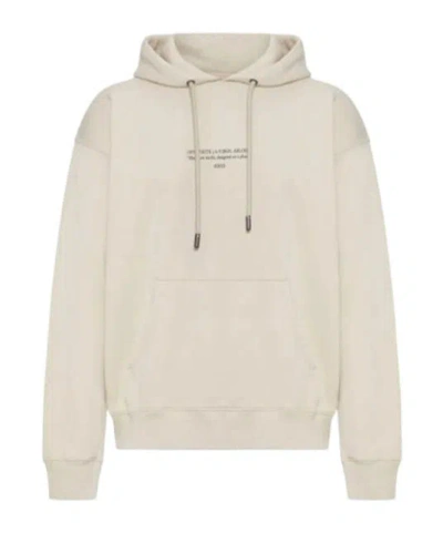 Off-white Long-sleeved Hooded Sweatshirt In White