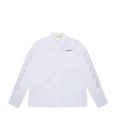 Off-white Kids' Long-sleeved Shirt In White