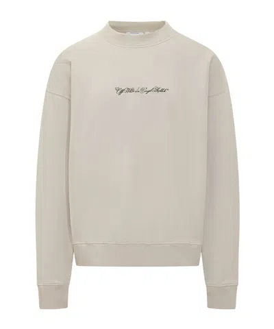 Off-white Long-sleeved Sweatshirt In Brown