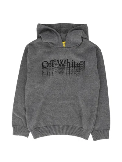 Off-white Kids' Long-sleeves Hoodie In Grey