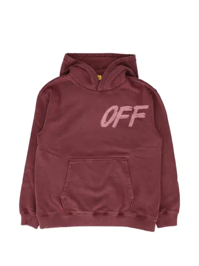 Off-white Kids' Long-sleeves Hoodie In Red