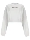 Off-white Neutral Script Logo Graphic Cotton Sweatshirt In White