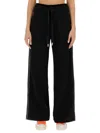 Off-white Drawstring Piping Trousers In Black