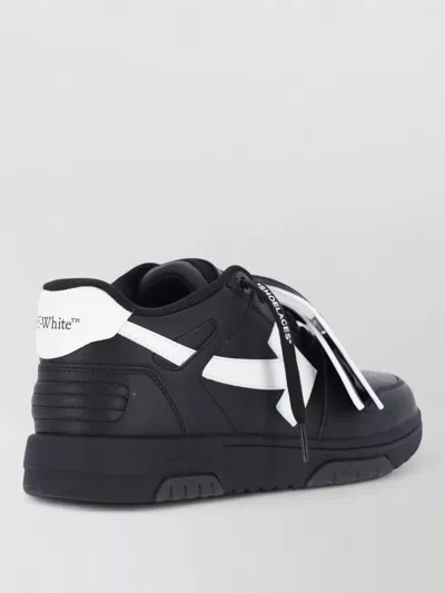 Off-white Low Top Sneakers Casual Style Rubber Sole In Black