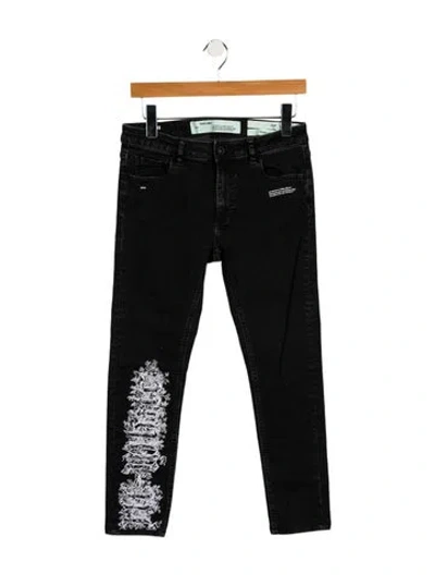 Pre-owned Off-white Low-rise Skinny Leg Jeans In Black