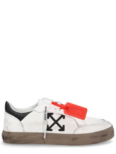 Off-white Low-top Leather Sneakers With Arrow Detail In Multi