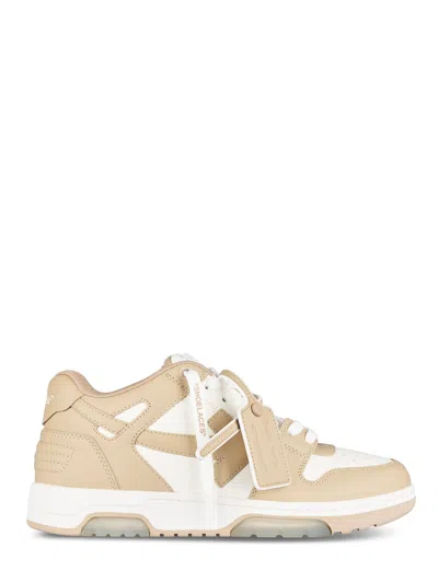 Off-white Low-top Sneakers With Calf Leather Panels In Multi
