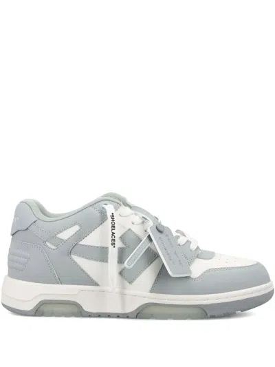 Off-white Low-top Sneakers With Distinctive Arrow Motif And Translucent Air Cushion In Gray
