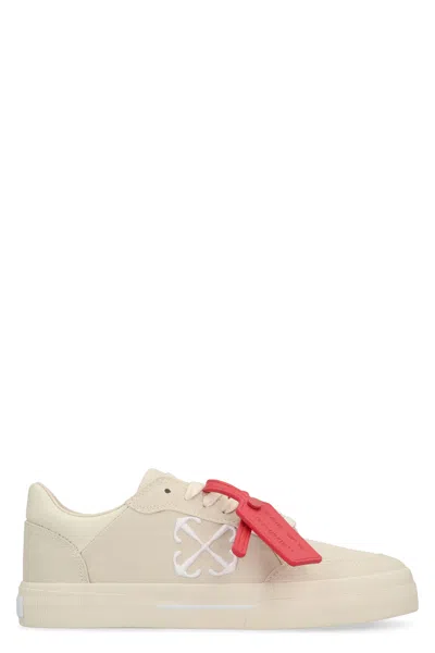 Off-white Low-top Vulcanized Sneaker With Removable Charm In Neutral