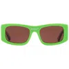 Off-white Two-tone Lucio Rectangular Sunglasses With Gradient Temple In Green